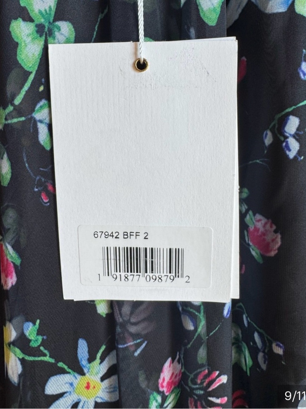 Mac Duggal Black Floral Sheer Long-Sleeve Keyhole Maxi Dress Size 2 Style 67942 - Picture 9 of 11